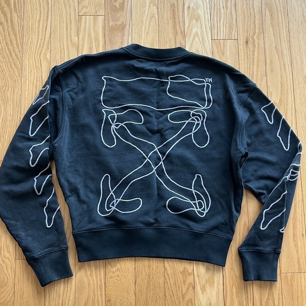 Off-White Crewneck Sweatshirt With Abstract Arrows